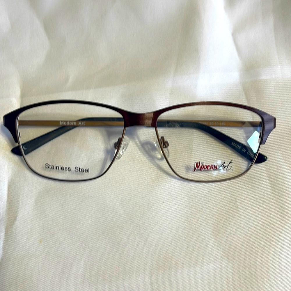 Modern art stainless steel eyeglass frame